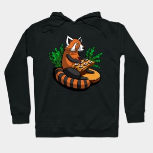 Red Panda Bear Eating Sushi Hoodie